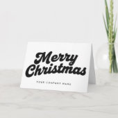 Black & White Retro Script Merry Christmas シーズンカード (正面)