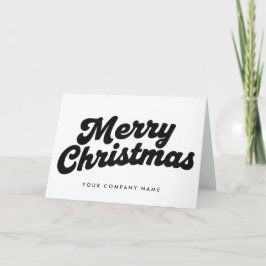 Black & White Retro Script Merry Christmas シーズンカード