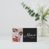 Black & White Retro Script Photo Makeup 名刺 (スタンド正面)