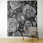 Black White Roses Party 90s Star Shot Backdrop タペストリー (インサイチュ)