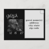 Black & White Save the Date Post Card ポストカード (裏面)