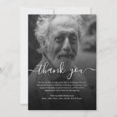 Black & White Script Funeral/Sympathy Thank You カード (正面)