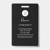 Black & White Script Logo Photo Makeup Badge バッジ (裏面)