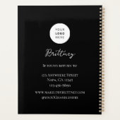 Black White Script Logo Photo Makeup Customizable プランナー手帳 (裏面)