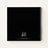 Black White Script Name Personalized Sketchbook ノートブック (裏面)