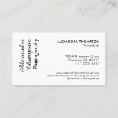 Black White Script Photo Photographer Business 名刺 (裏面)