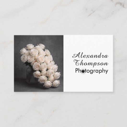 Black White Script Photo Photographer Business 名刺 (正面)