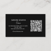 Black White Script QR Code Makeup Business Card 名刺 (裏面)