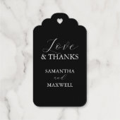Black White Silver Wedding Favor ギフトタグ (裏面)