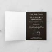Black & White Simple Elegant Custom Wedding 招待状 (内部)