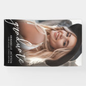 Black White Simple Photo Graduation Party Sign 横断幕 (横)