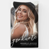 Black White Simple Photo Graduation Party Sign 横断幕 (縦)