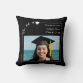 Black white simple photo She did it Graduate クッション (正面)