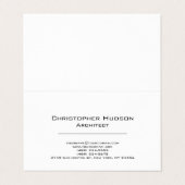 Black White Simple Plain Architect Business Card 名刺 (外部フラット)