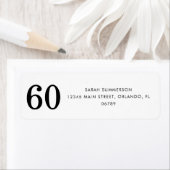 Black White Sixty 60th Birthday Party Address ラベル (インサイチュ)
