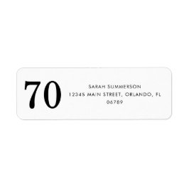 Black White Sixty 70th Birthday Party Address ラベル
