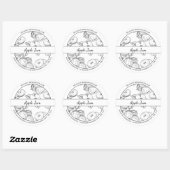 Black & White Sketch Apple Jamラベル ラウンドシール (シート)