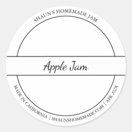 Black & White Sketch Apple Jamラベル ラウンドシール