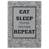 Black & white snow leopard print  クリップボード (裏面)