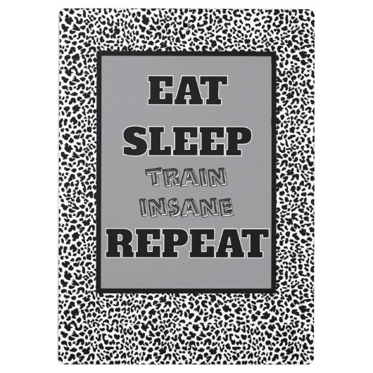 Black & white snow leopard print  クリップボード (裏面)