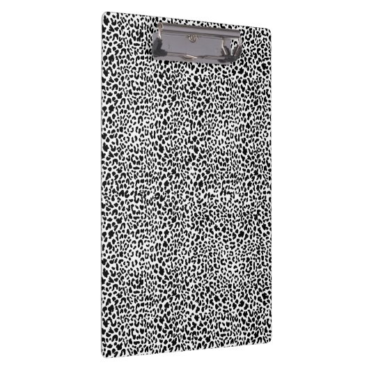 Black & white snow leopard print  クリップボード (右)