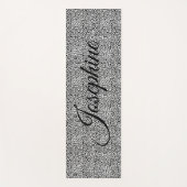 Black & white snow leopard wild animal print ヨガマット (正面)