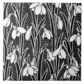 Black & White Snowdrop Pattern  タイル (正面)