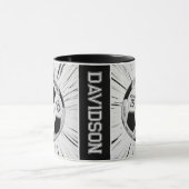 Black White Soccer Ball Custom Age Name Birthday マグカップ (中央)