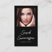 Black White Social Media QR Photo Makeup 名刺 (正面)