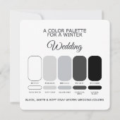 Black White Soft Gray Winter Wedding Palette Card 招待状 (裏面)