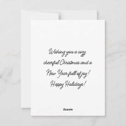 Black & White Spaniel Santa Hat Xmas Art シーズンカード (裏面)