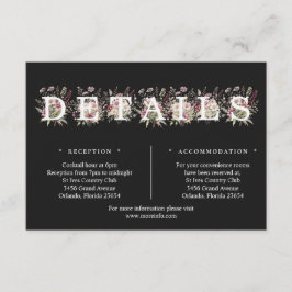 Black & White Spring Floral Details Enclosure Card エンクロージャーカード