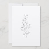 Black & White Spring Leaves Floral Bridal Shower 招待状 (裏面)