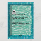 Black White Sticker Pool Party Birthday Invitation 招待状 (裏面)