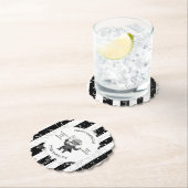 Black White  Stripe Psychology Freud CartoON ペーパーコースター (インサイチュ)