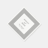 Black & White Striped Elegance Classy Wedding スタンダードカクテルナプキン (角)