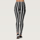 Black & White Striped Leggings w/ Custum Text レギンス (裏面)