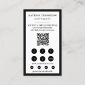 Black White Stripes Bakery Logo Loyalty Punch 名刺 (裏面)