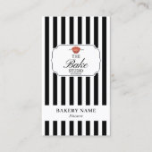 Black White Stripes Bakery Logo Loyalty Punch 名刺 (正面)