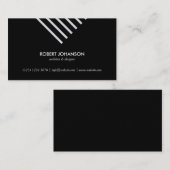 Black white stripes minimalist professional classy 名刺 (正面/裏面)