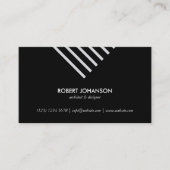 Black white stripes minimalist professional classy 名刺 (正面)