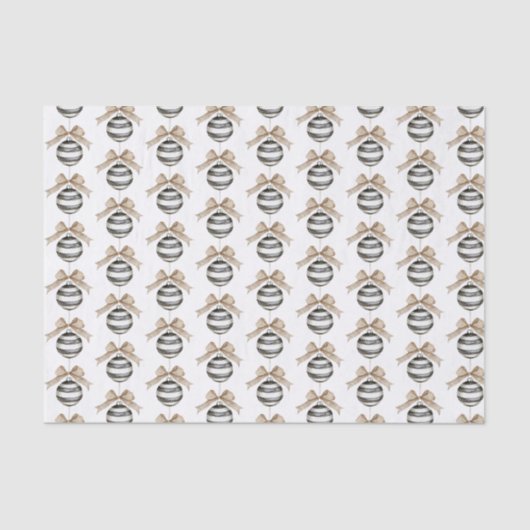 Black White Stripes Ornament Christmas 薄葉紙 (正面)