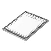 Black & White Stripes Personalised Name Notes ノートパッド (回転)
