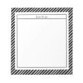 Black & White Stripes Personalised Name Notes ノートパッド (正面)
