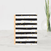 Black White Stripes with Gold Confetti Pattern カード (正面)