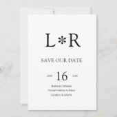 Black & White | Stylish Modern Save the Date 招待状 (正面)