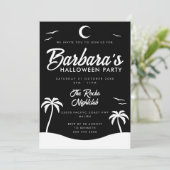 Black White Summer Night Beach Halloween Party 招待状 (スタンド正面)