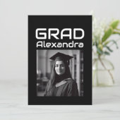 Black White Tech Graduation Party Photo 招待状 (スタンド正面)