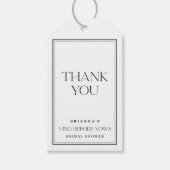 Black & White Thank You Vino Before Vows ギフトタグ (正面)