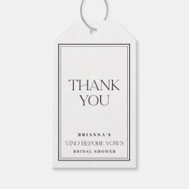 Black & White Thank You Vino Before Vows ギフトタグ